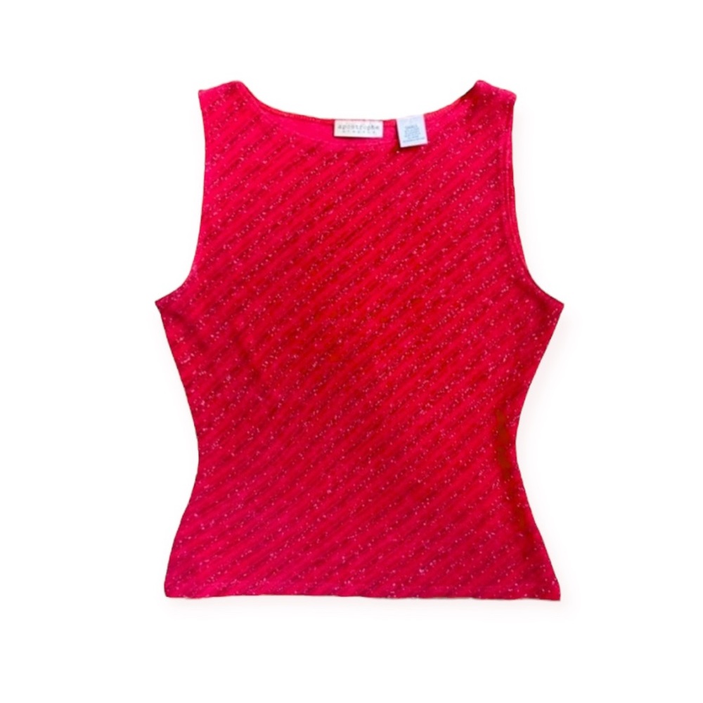Vintage Y2K / 90s Red Sparkly Stretchy Sleeveless Top size women's small to med